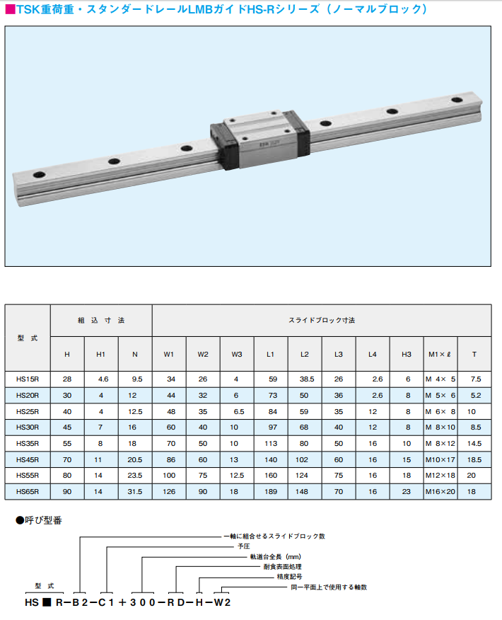 tsk导轨标准型信息